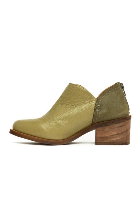 Botin Mujer De Cuero Vinago C32 Verde-3