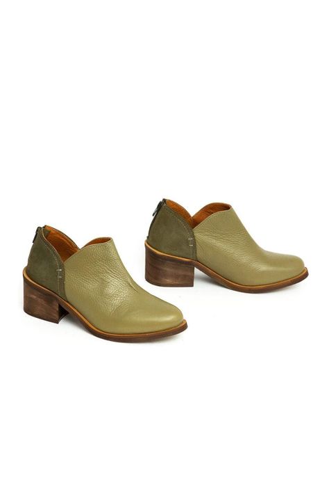 Botin Mujer De Cuero Vinago C32 Verde-5