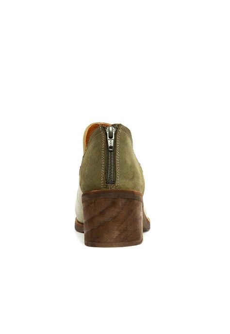 Botin Mujer De Cuero Vinago Verde C32-4