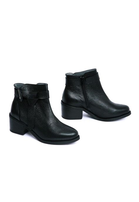 Botin Mujer De Cuero Grace C1 Negro-5