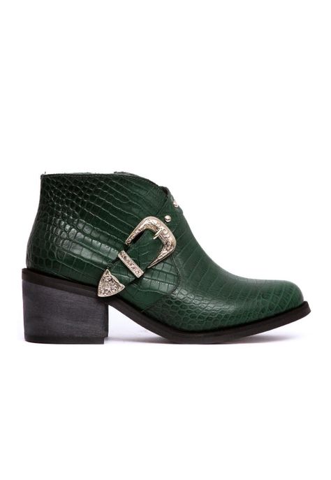 Botin Mujer De Cuero Berta C5 Verde-0