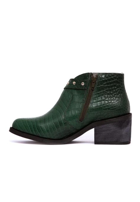 Botin Mujer De Cuero Berta C5 Verde-2