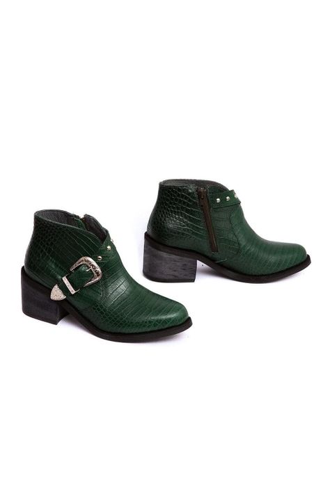 Botin Mujer De Cuero Berta C5 Verde-4