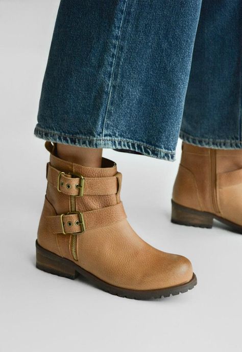 Botin Mujer De Cuero Sally Camel C2-1
