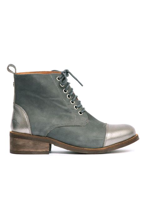 Botin Mujer De Cuero Aretha Gris C3-0