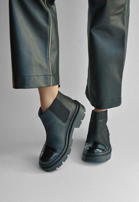 Botin Mujer De Cuero Celia Negro C1-1
