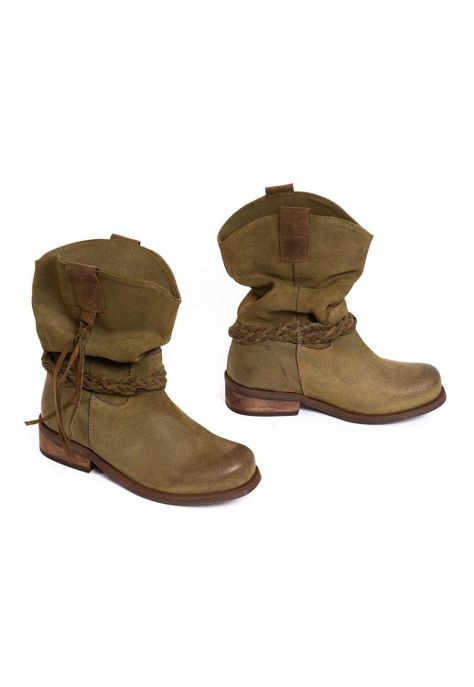 Bota Mujer De Cuero Camila Verde C3-2