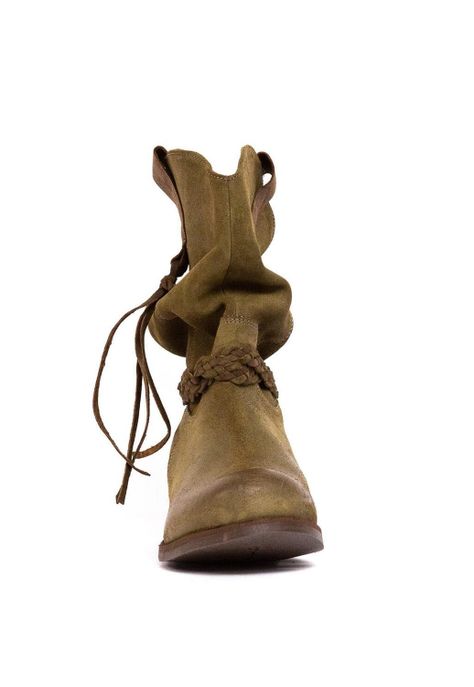 Bota Mujer De Cuero Camila Verde C3-3