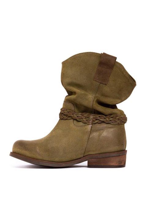 Bota Mujer De Cuero Camila Verde C3-4