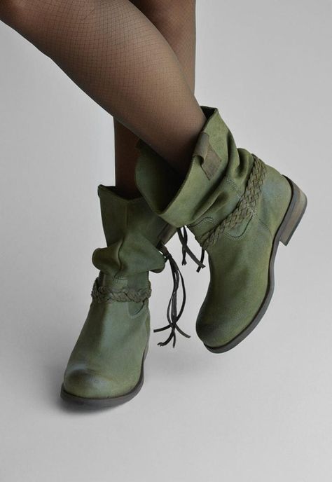 Bota Mujer De Cuero Camila Verde C3-6