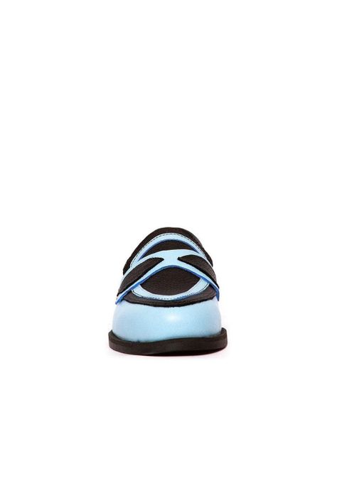 Mocasin Barbie De Cuero Kitty Negro Celeste C2-2