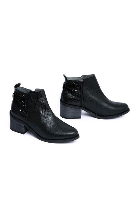 Botin Mujer De Cuero Olga C4 Negro-5
