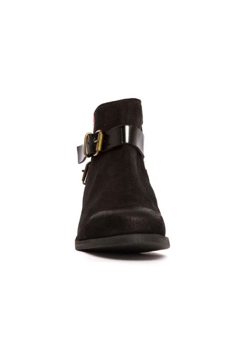 Botin Mujer De Cuero Laura C5 Negro Naranjo-1