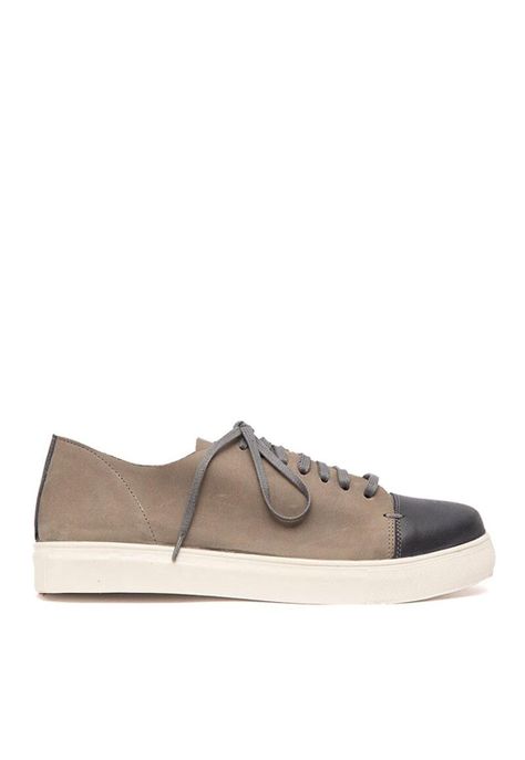 Zapatilla Hombre De Cuero Toro C1 Gris Azul-0