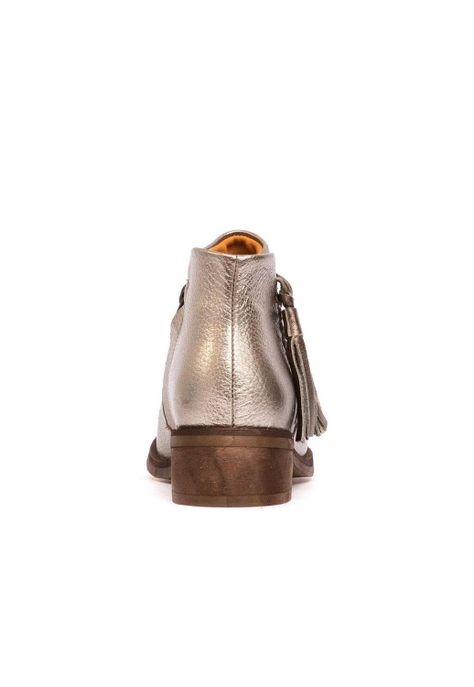 Botin Mujer De Cuero Virginia Metálico C3-4
