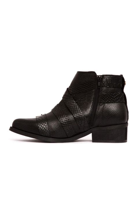 Botin Mujer De Cuero Zaha C1 Negro -3