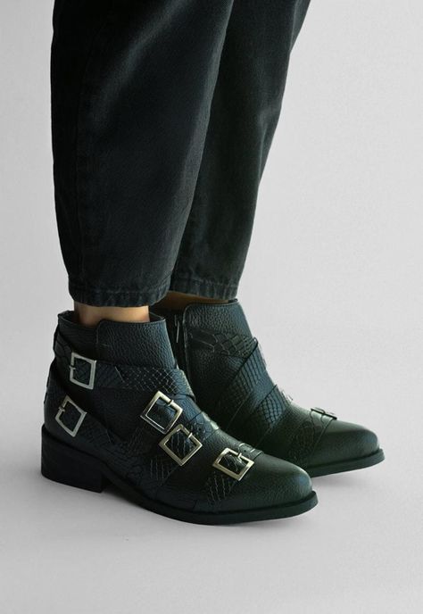 Botin Mujer De Cuero Zaha C1 Negro -6