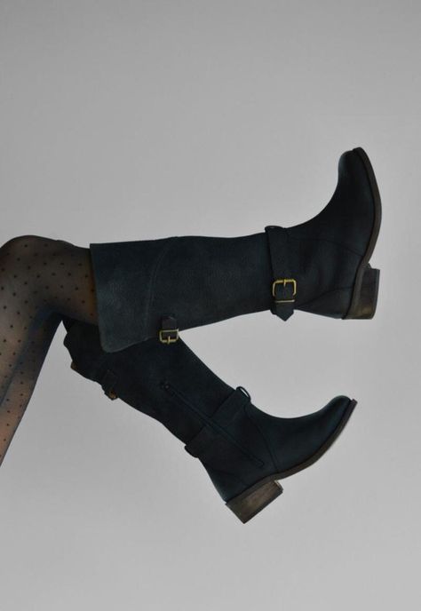 Bota Mujer De Cuero Harriet Negro C1-5
