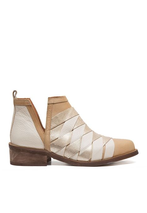 Botin De Cuero Mirlo C13 Beige Giani Dafirenze-0