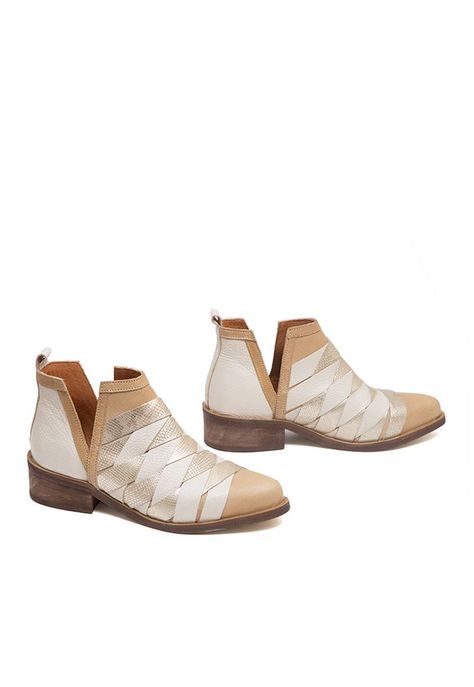 Botin De Cuero Mirlo C13 Beige Giani Dafirenze-2