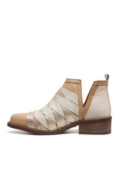 Botin De Cuero Mirlo C13 Beige Giani Dafirenze-4