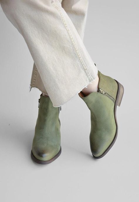 Botin Mujer De Cuero Lena C3 Verde -1