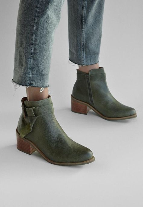Botin Mujer De Cuero Grace C3 Verde-1