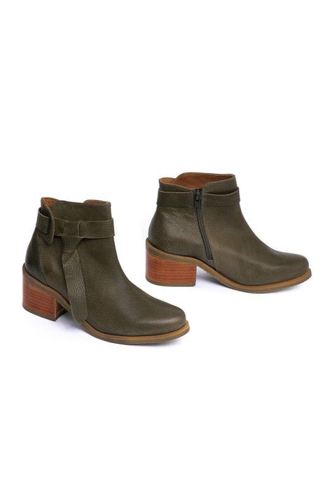 Botin Mujer De Cuero Grace C3 Verde-5