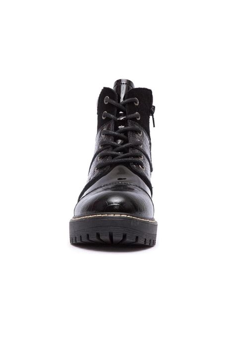 Botin Mujer De Cuero Egotelo Negro C7-3