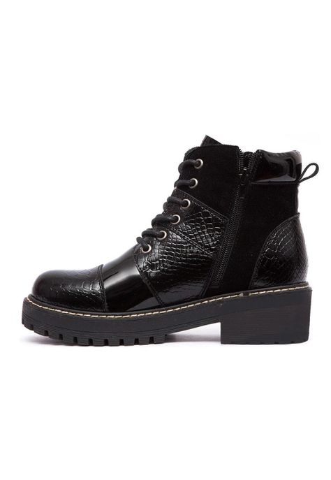 Botin Mujer De Cuero Egotelo Negro C7-4