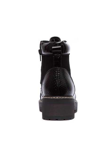 Botin Mujer De Cuero Egotelo Negro C7-5