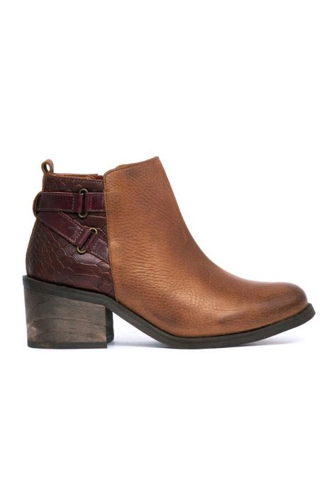 Botin Mujer De Cuero Olga Café C5-0