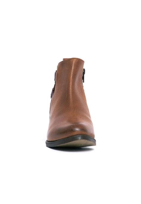 Botin Mujer De Cuero Olga Café C5-1