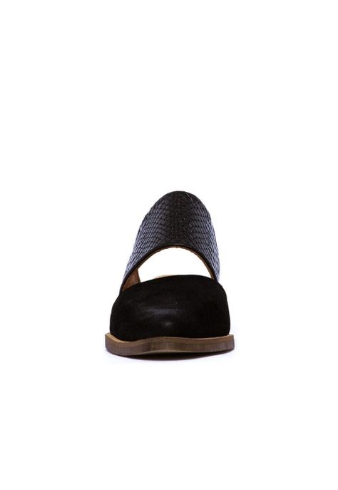 Babucha Mujer De Cuero Gaviota C46 Negro-2