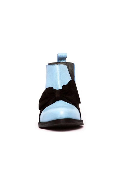 Botin Barbie De Cuero Mollie Negro Celeste C2-2