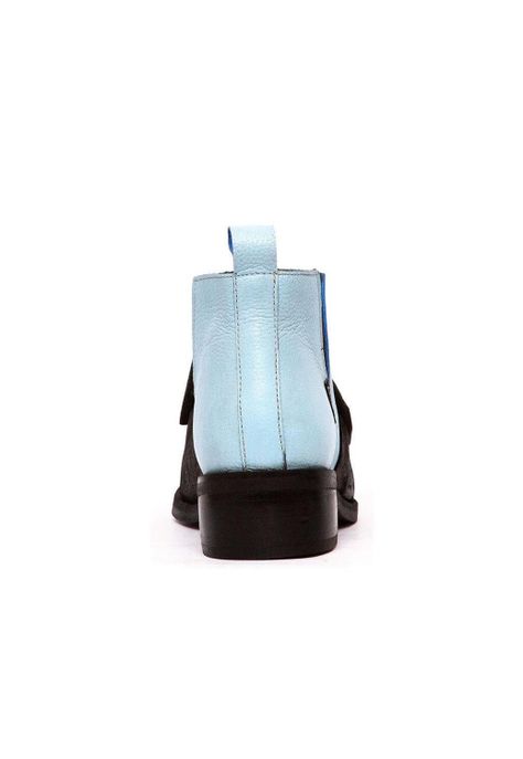 Botin Barbie De Cuero Mollie Negro Celeste C2-4