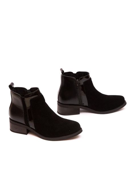 Botin Mujer De Cuero Urogallo Negro C30-5