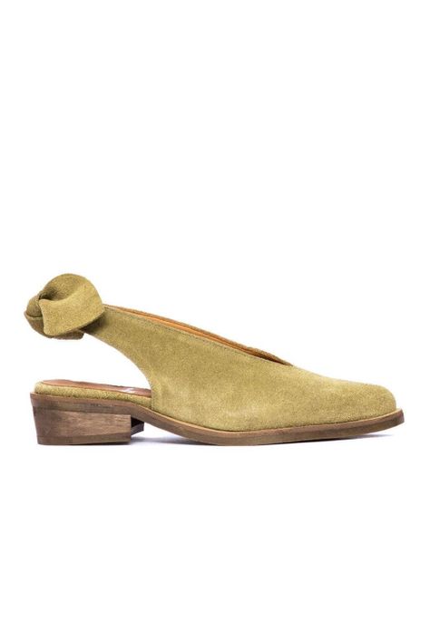 Zapato Mujer De Cuero Guindo C12 Verde-0