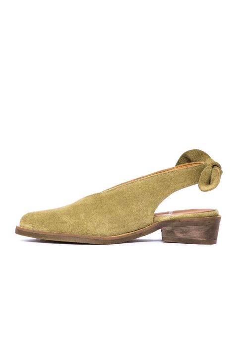 Zapato Mujer De Cuero Guindo C12 Verde-3