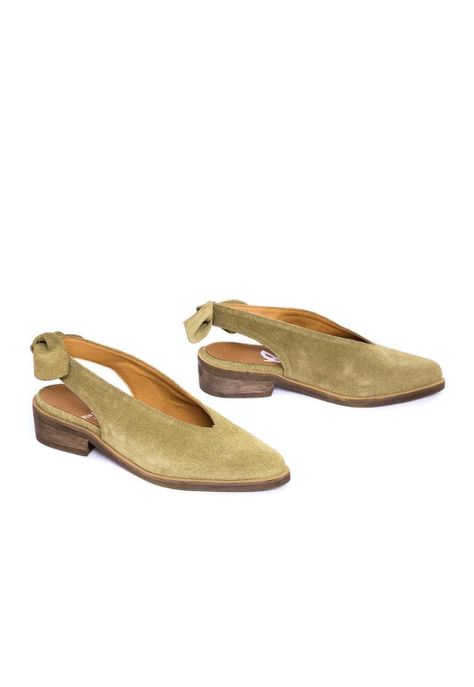 Zapato Mujer De Cuero Guindo C12 Verde-5