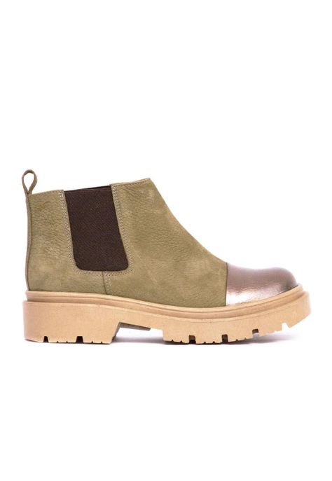 Botin Mujer De Cuero Celia C2 Verde Metálico-0