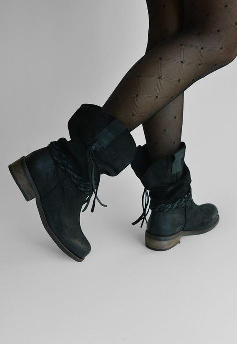 Bota Mujer De Cuero Camila Negro C1-1