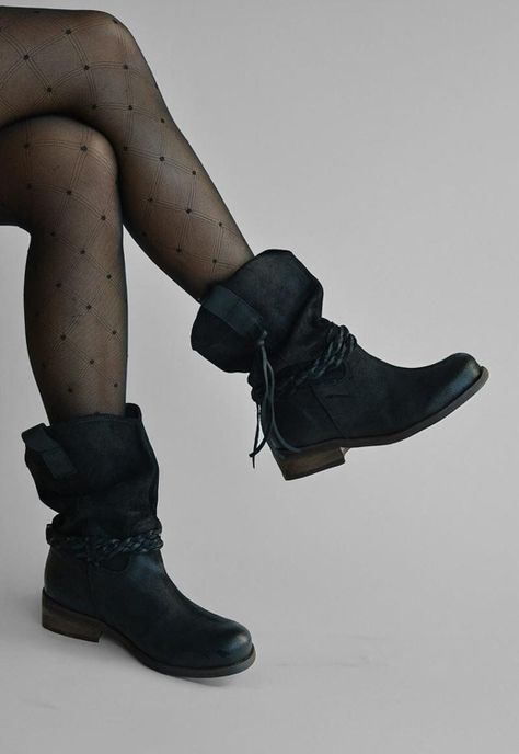Bota Mujer De Cuero Camila Negro C1-6