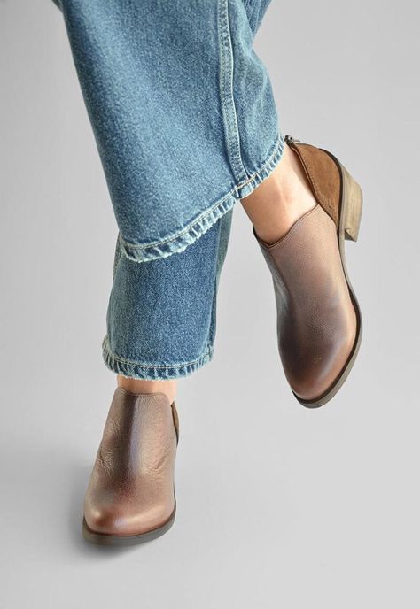 Botin Mujer De Cuero Vinago C33 Café-6