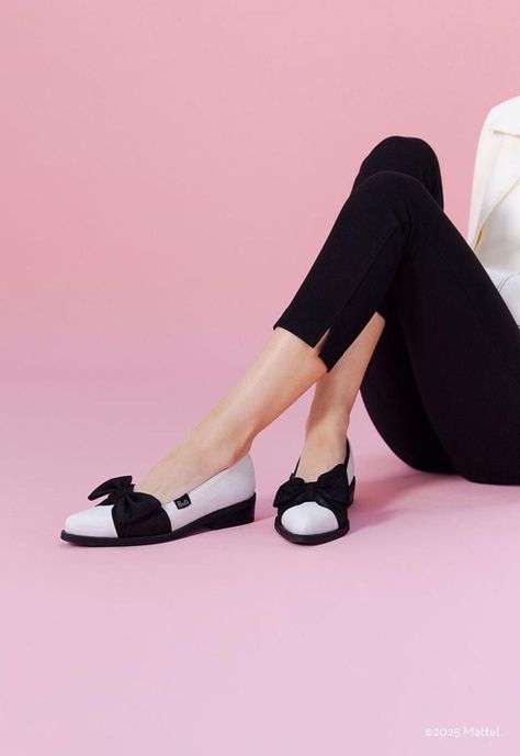 Zapato Barbie De Cuero Betsy Negro Blanco C1-1