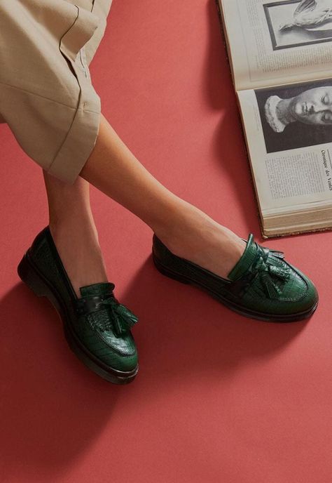 Mocasin Mujer De Cuero Matilde Verde C9-6