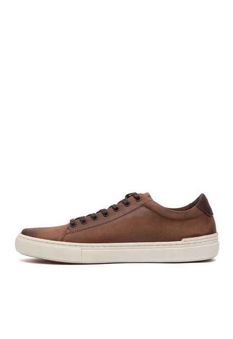 Zapatilla Hombre De Cuero Lilo Café C1-3