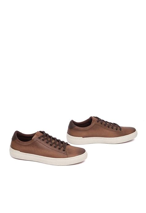 Zapatilla Hombre De Cuero Lilo Café C1-5