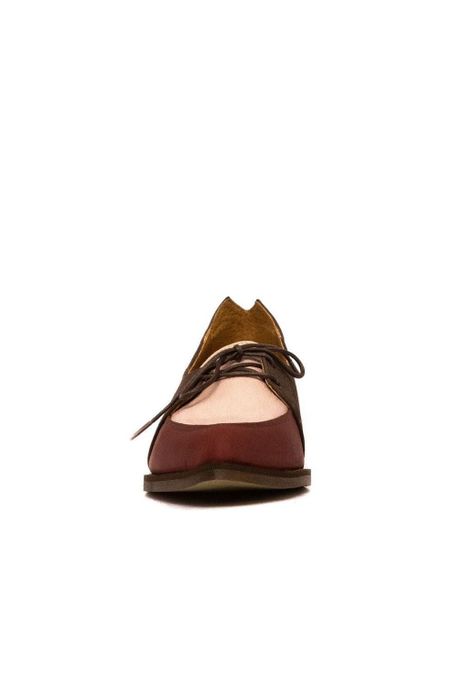 Zapato Mujer De Cuero Indira C2 Burdeo Rosa-2