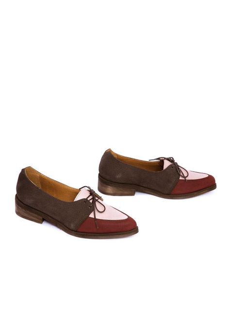 Zapato Mujer De Cuero Indira C2 Burdeo Rosa-5
